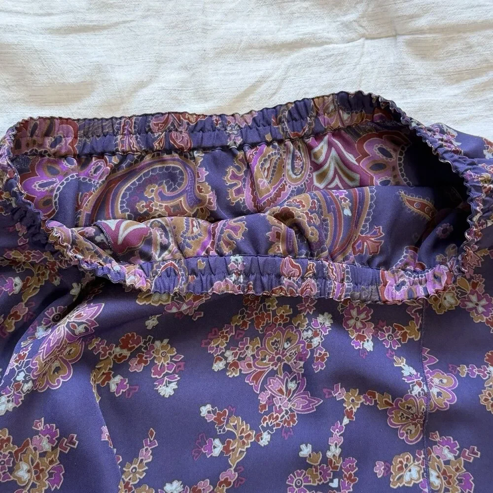 Coldwater Creek‎ Reversible Purple Chiffon Paisley Skirt Flowy Women's PM Petite